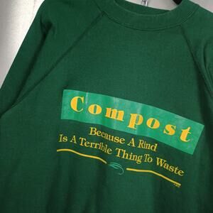 Compost Earth Day Vintage 80s Nature Crewneck Sweatshirt Large Funny Farm Garden